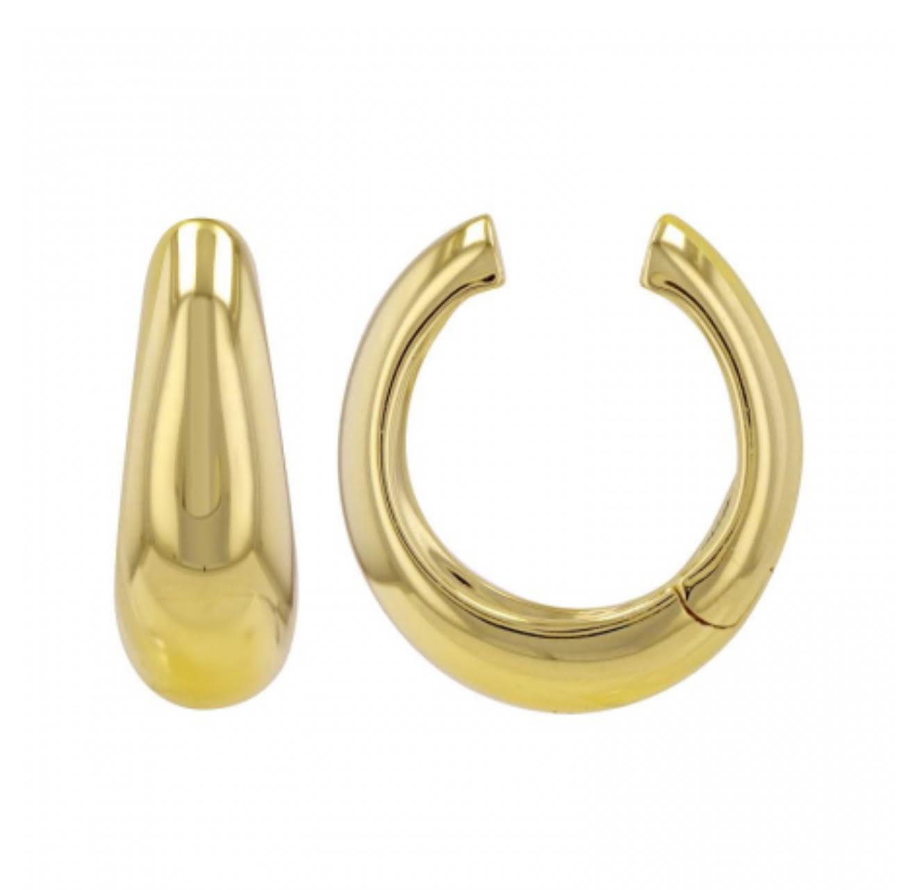 14k Yellow Gold Domed Ear Cuff / Sold as Single