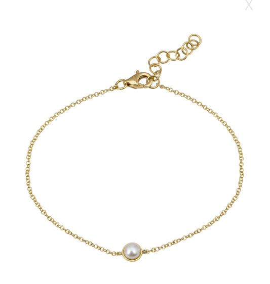 Chain Bracelet with Pearl