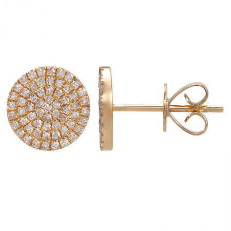 Round Pavé Post Earrings
