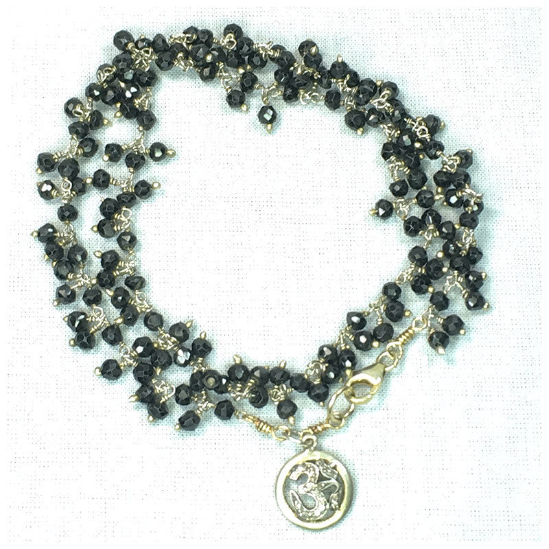 Diamond Om Spinel Wrap Bracelet