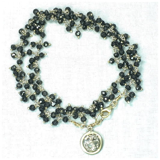 Diamond Om Spinel Wrap Bracelet