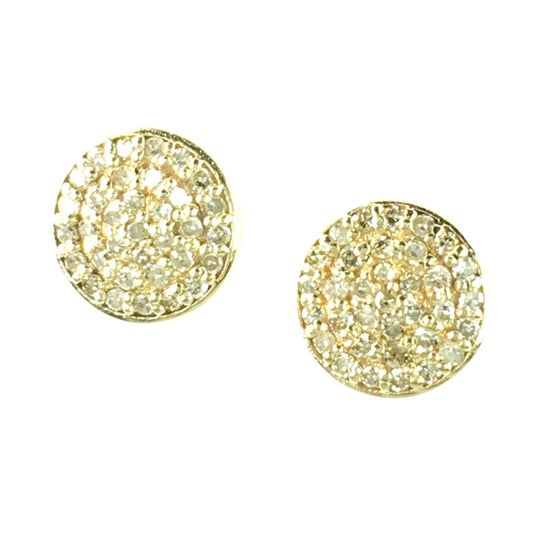 Diamond Disc Post Earrings