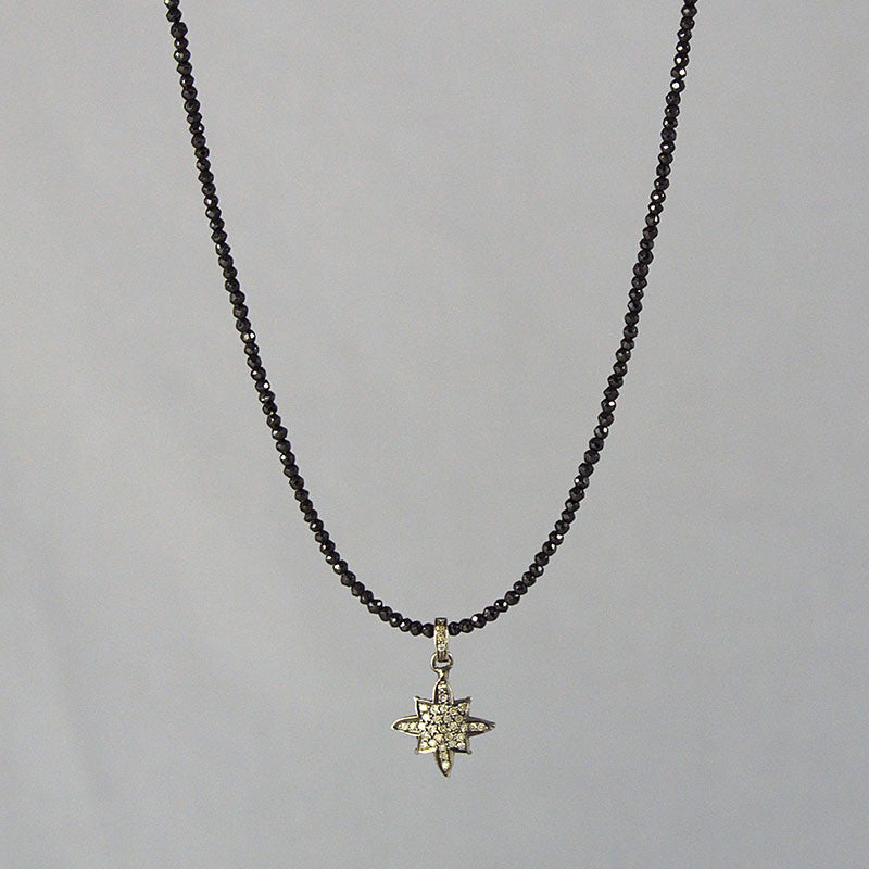 Devon Road Silver Pave Star on Black Spinel