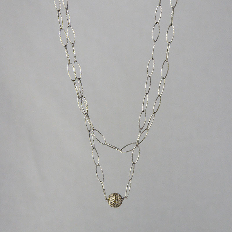 Devon Road Diamond and Sterling Silver 7mm charm on sterling open chain