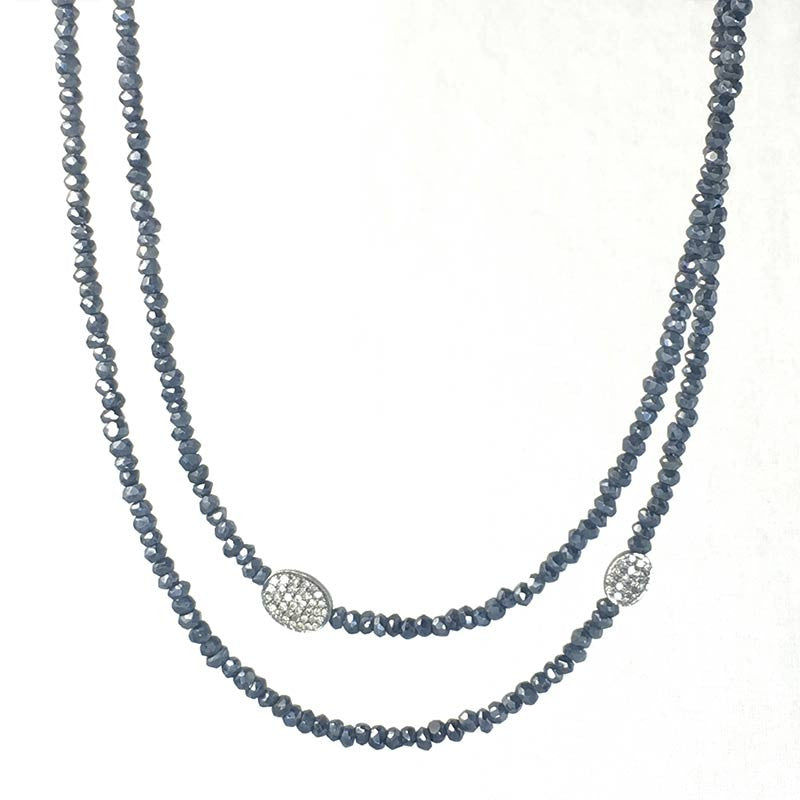 Double Diamond Barrel Bead Spinel Necklace