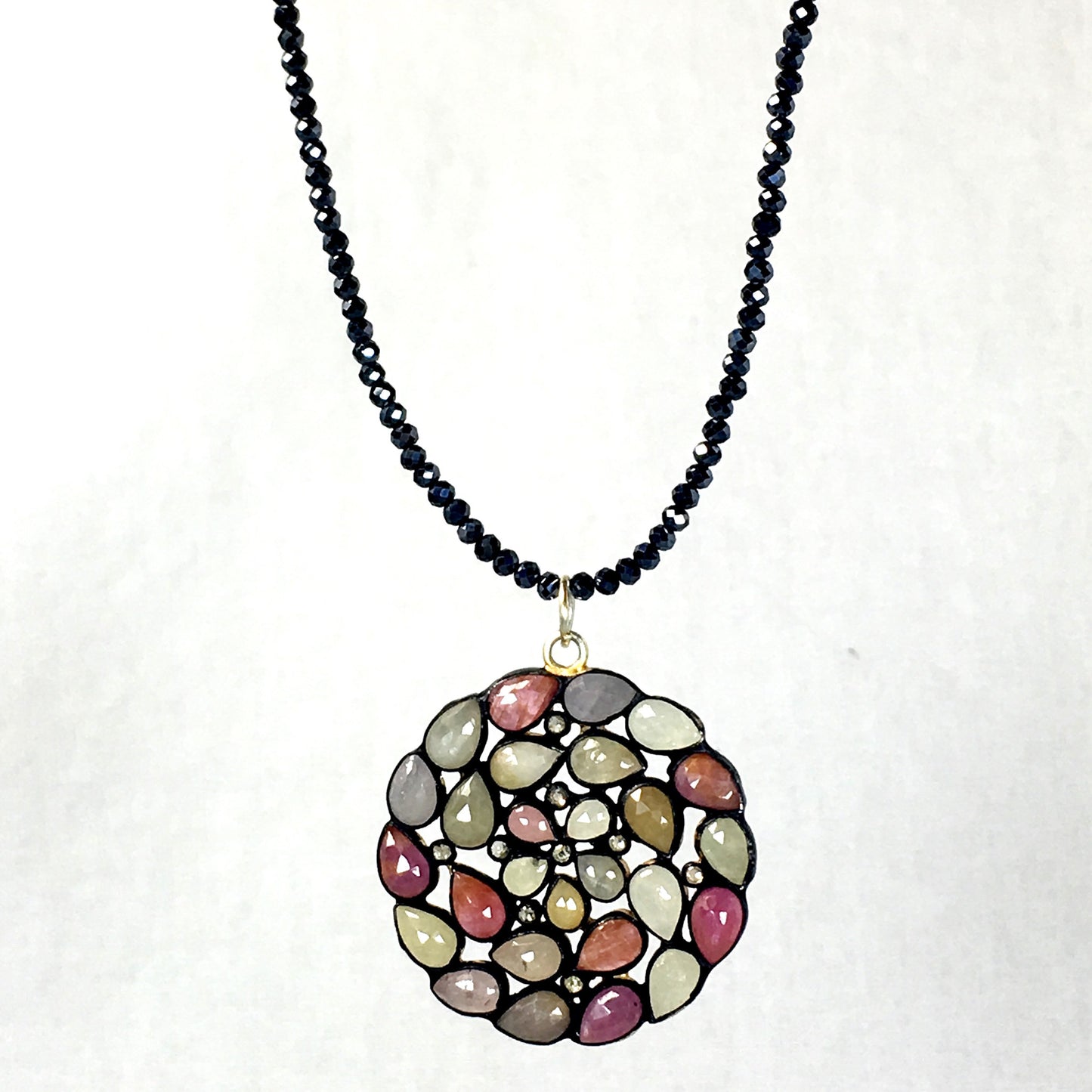 Devon Road Sapphire and Diamond Flower Necklace