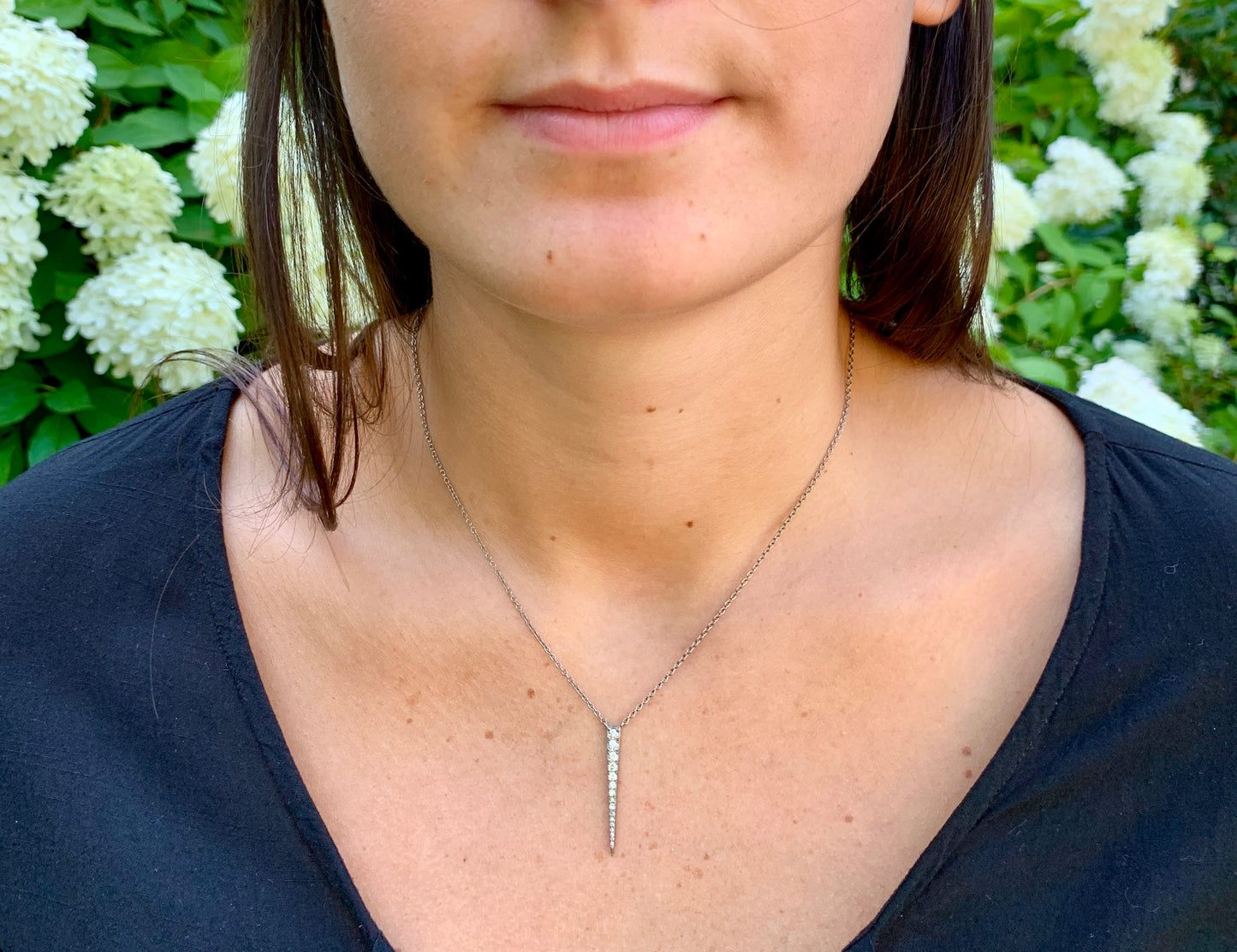 Diamond Graduated Bar Necklace