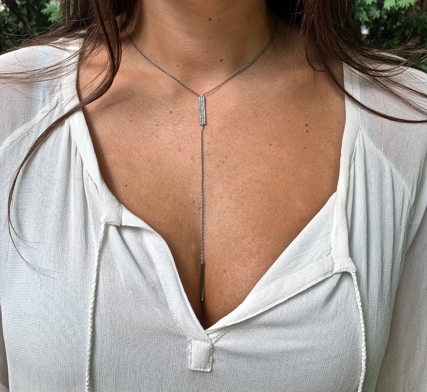 Pavé Bar Y Necklace