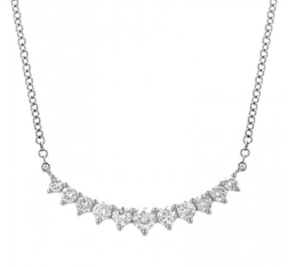 14k Yellow Gold Graduated Bar Diamond Necklace