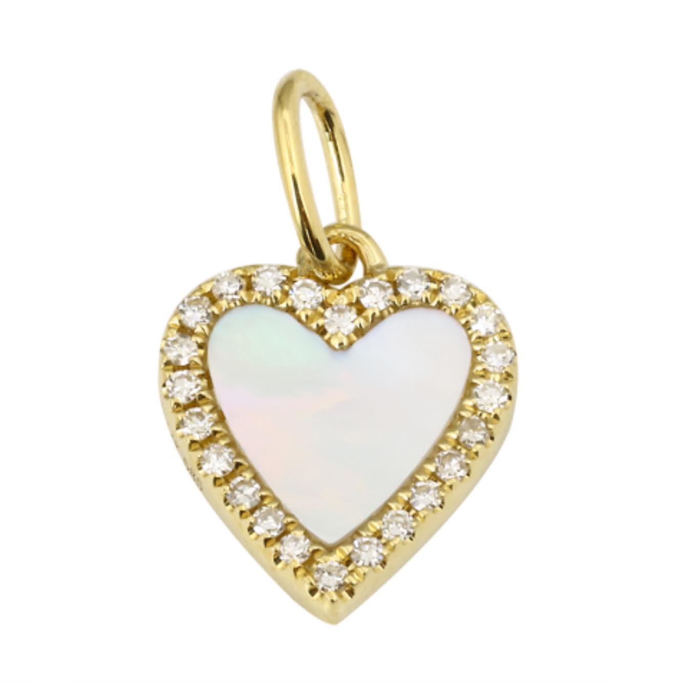 14k Yellow Gold Heart Charm
