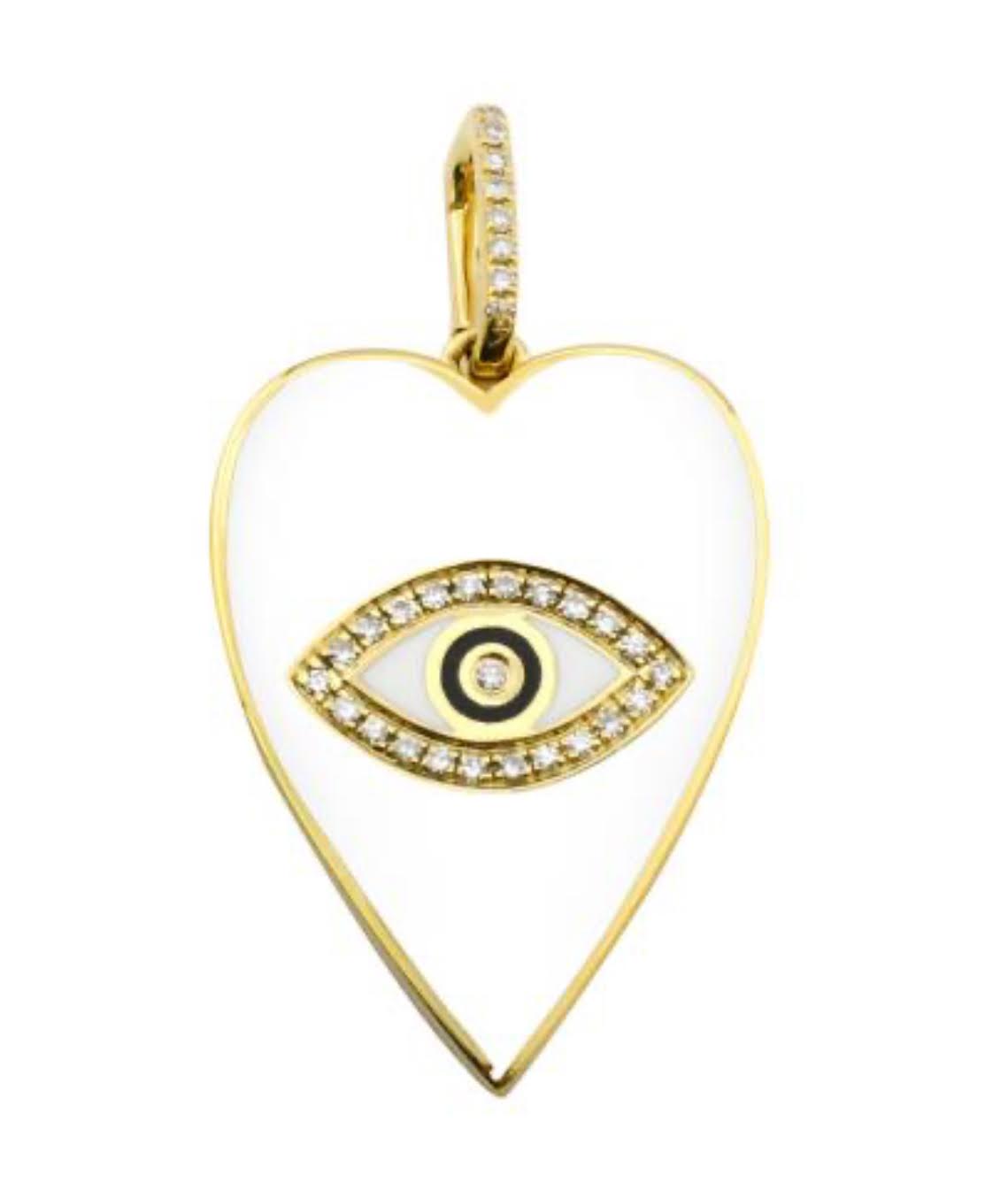 Enamel Heart Evil Eye Charm