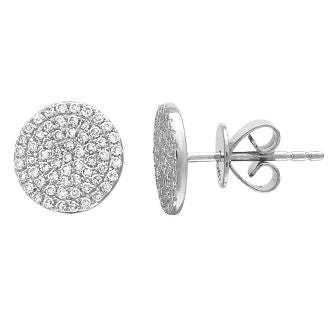 Round Pavé Post Earrings