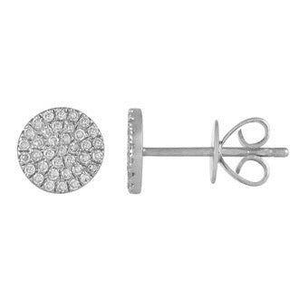 Round Pavé Post Earrings