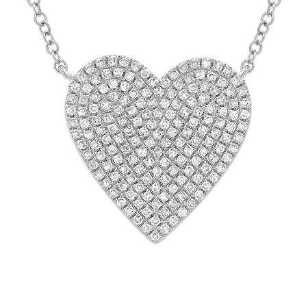 14k Yellow Gold Heart Diamond Necklace