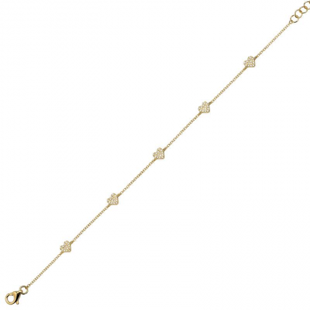 Gold Heart Diamond Bracelet