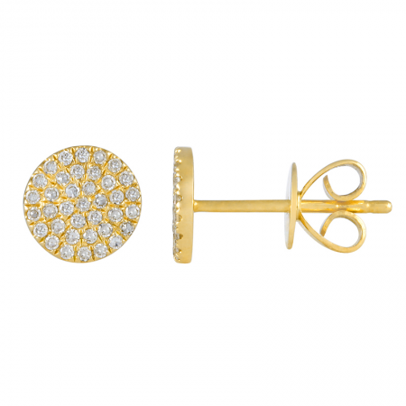 Round Pavé Post Earrings