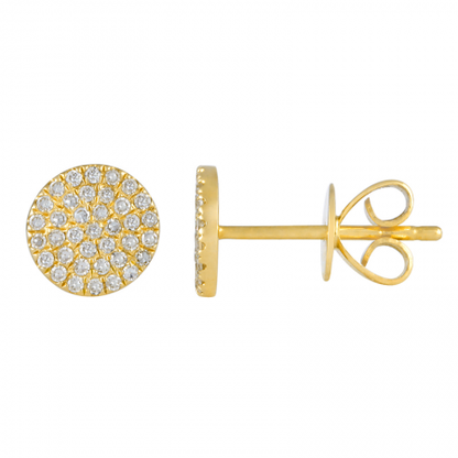 Round Pavé Post Earrings