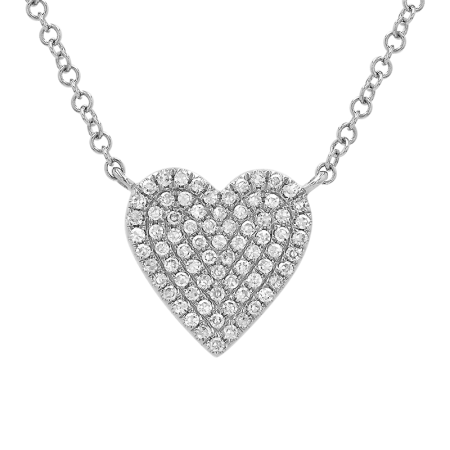 14k Yellow Gold Heart Diamond Necklace