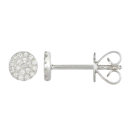Round Pavé Post Earrings