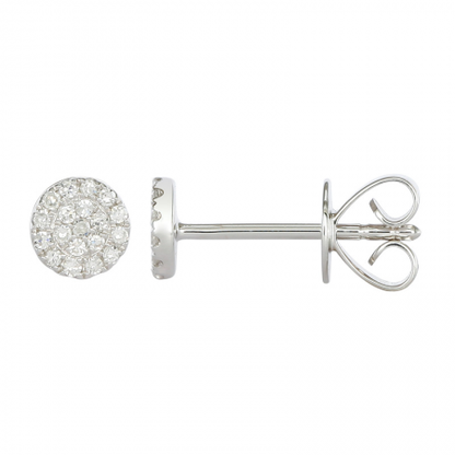 Round Pavé Post Earrings