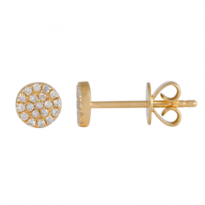 Round Pavé Post Earrings
