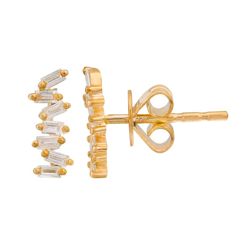 Scattered Baguette Stud Earrings