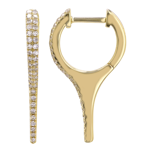 Spiked huggies 14k gold with diamonds