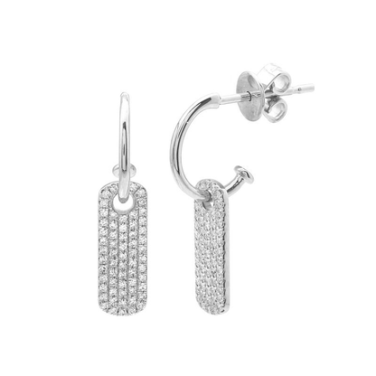 Diamond Id Tag Earrings