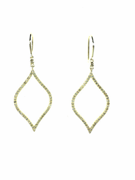 Devon Road Diamond and 14k Open Marquis Hanging Earrings