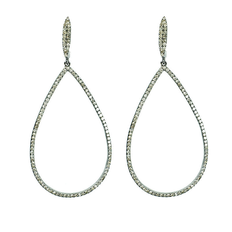 Diamond Open Pear Earrings