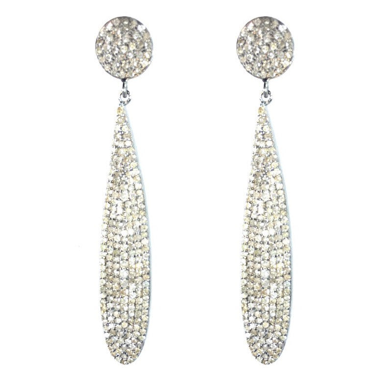 Diamond Disc Teardrop Earrings