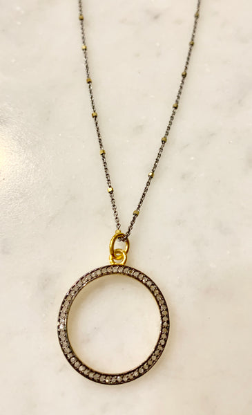 Diamond Open Circle Necklace
