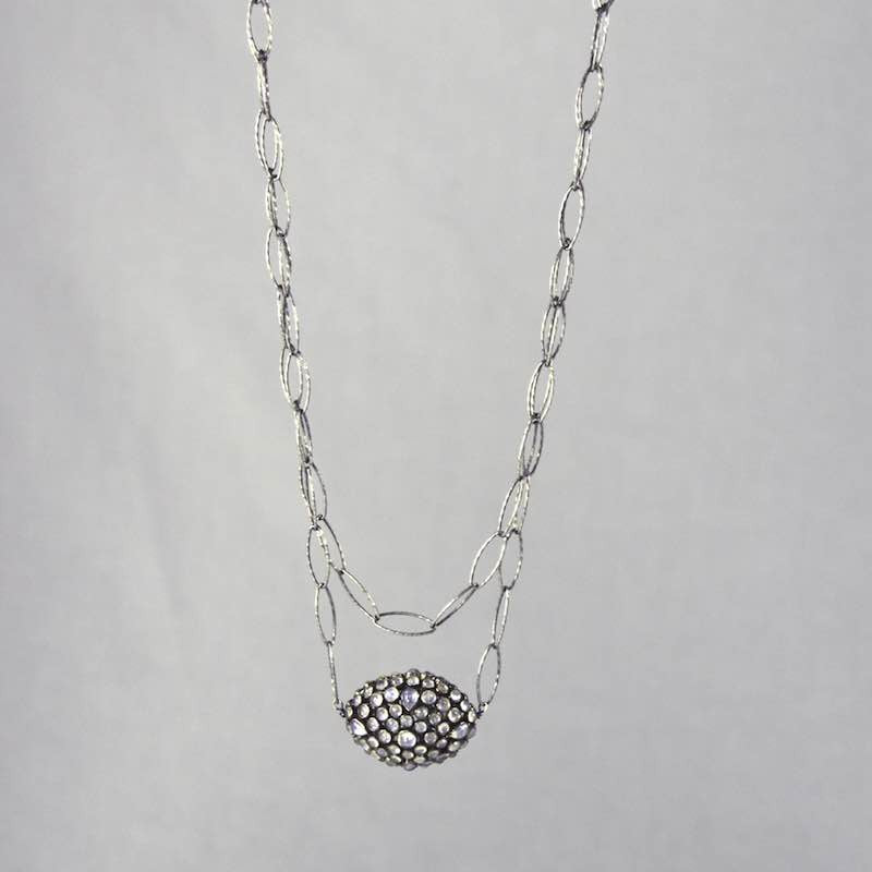 Devon Road Moonstone Third Eye on Silver 32" Chain Necklace