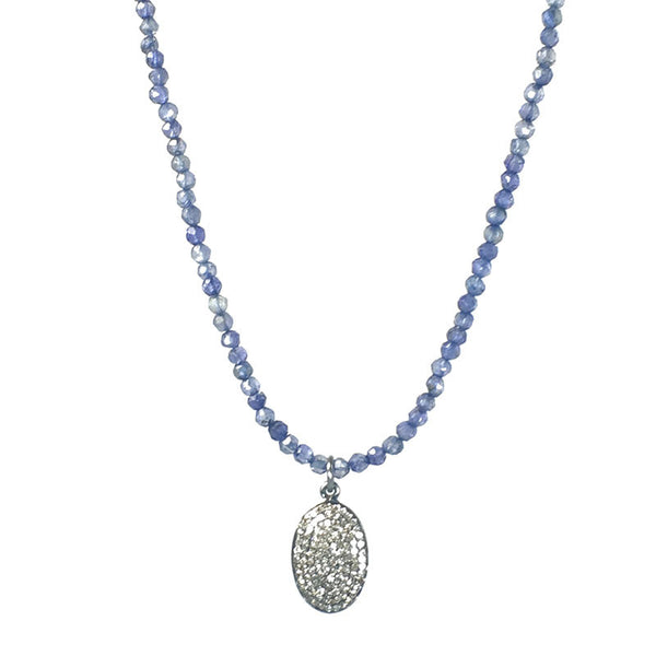 Diamond Oval Iolite Necklace