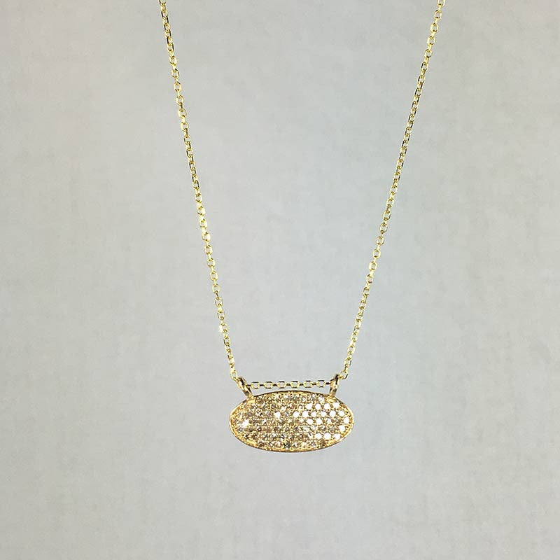 Diamond Gold Oval Necklace