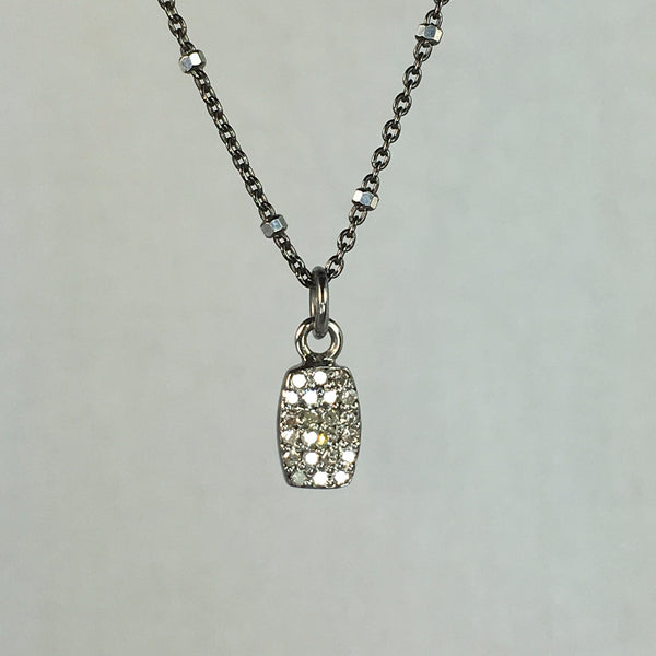 Diamond Tab Oxidized Necklace