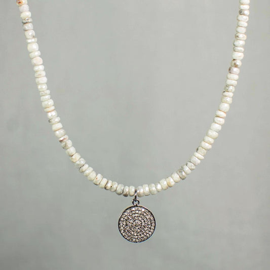 Devon Road Diamond Disc and Silverite Necklace