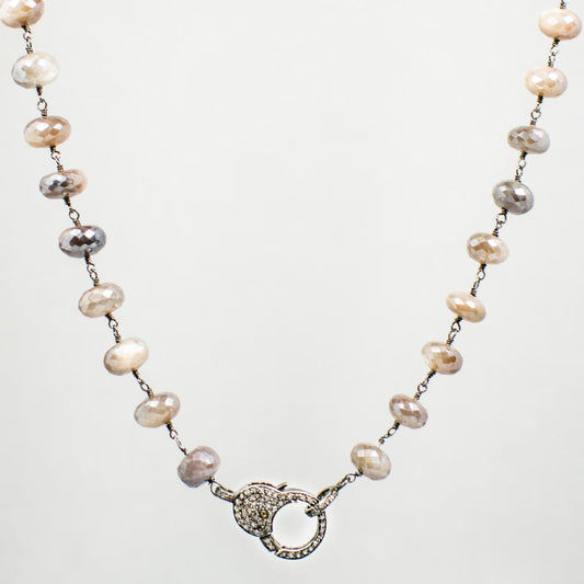 Devon Road Mystic Moonstone Necklace with Diamond Clasp