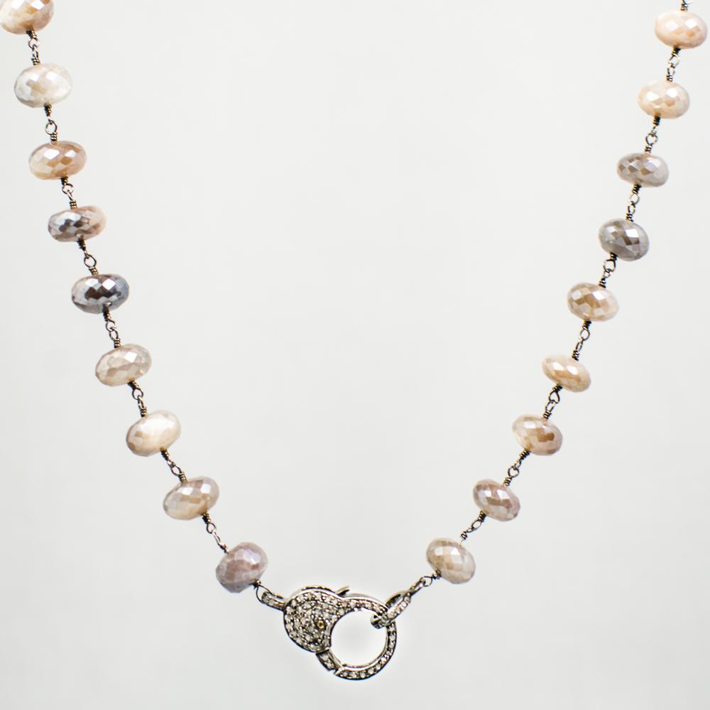 Devon Road Mystic Moonstone Necklace with Diamond Clasp