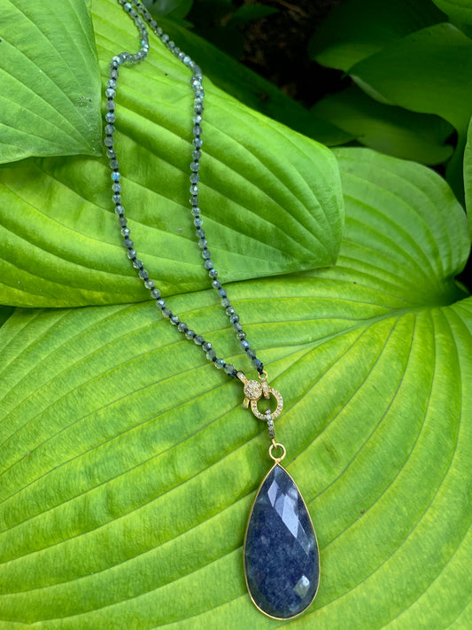 Lapis and Gold Vermeil Teardrop Charm