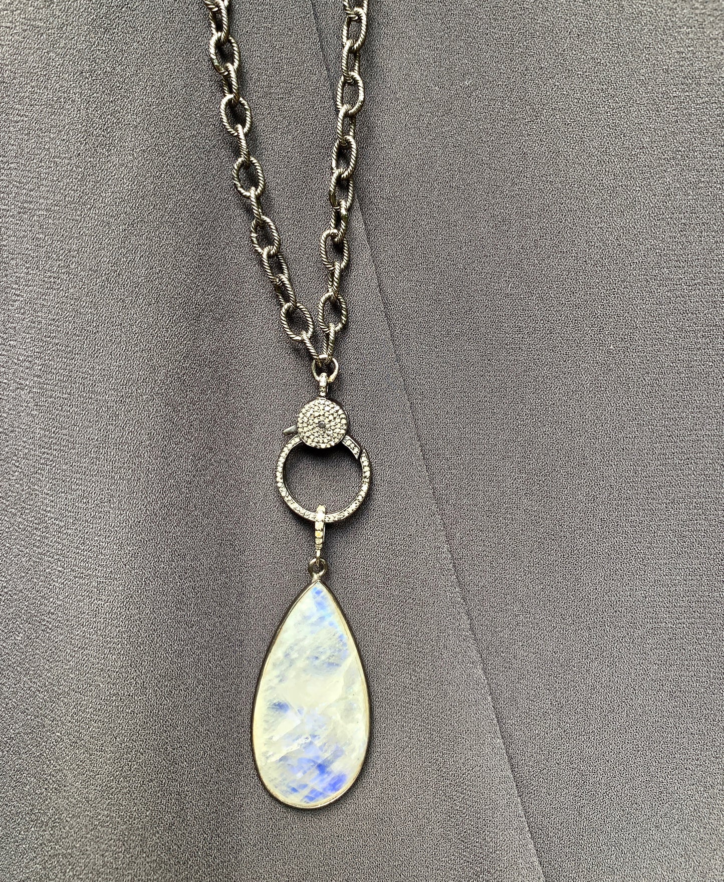 Moonstone Teardrop Charm