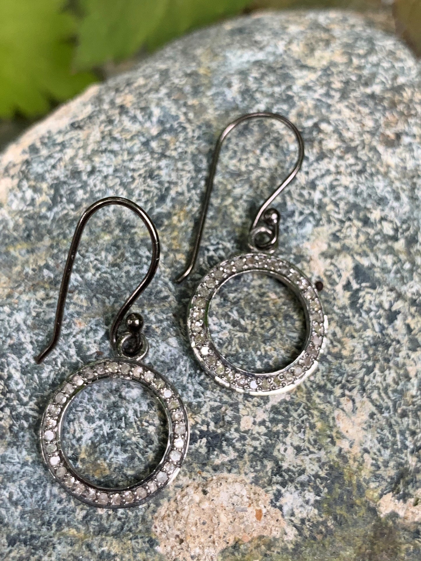 Diamond Circle Earrings