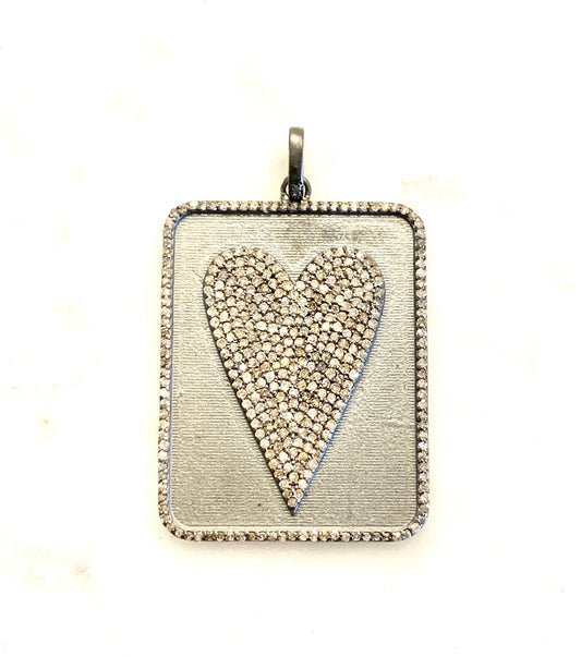 Diamond Heart Dog Tag