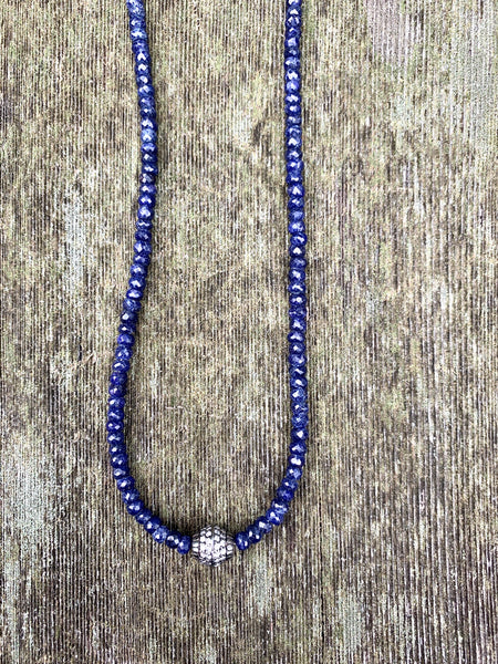 Sapphires with Diamond Barrel Necklace