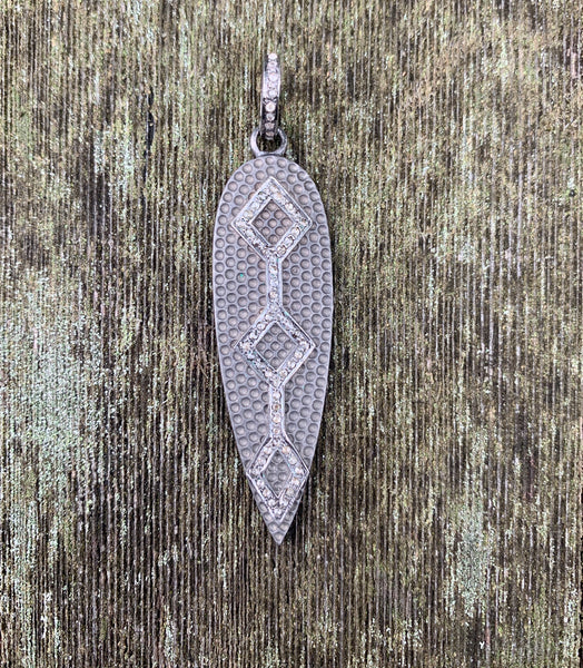 Sterling and Pave Spear pendant