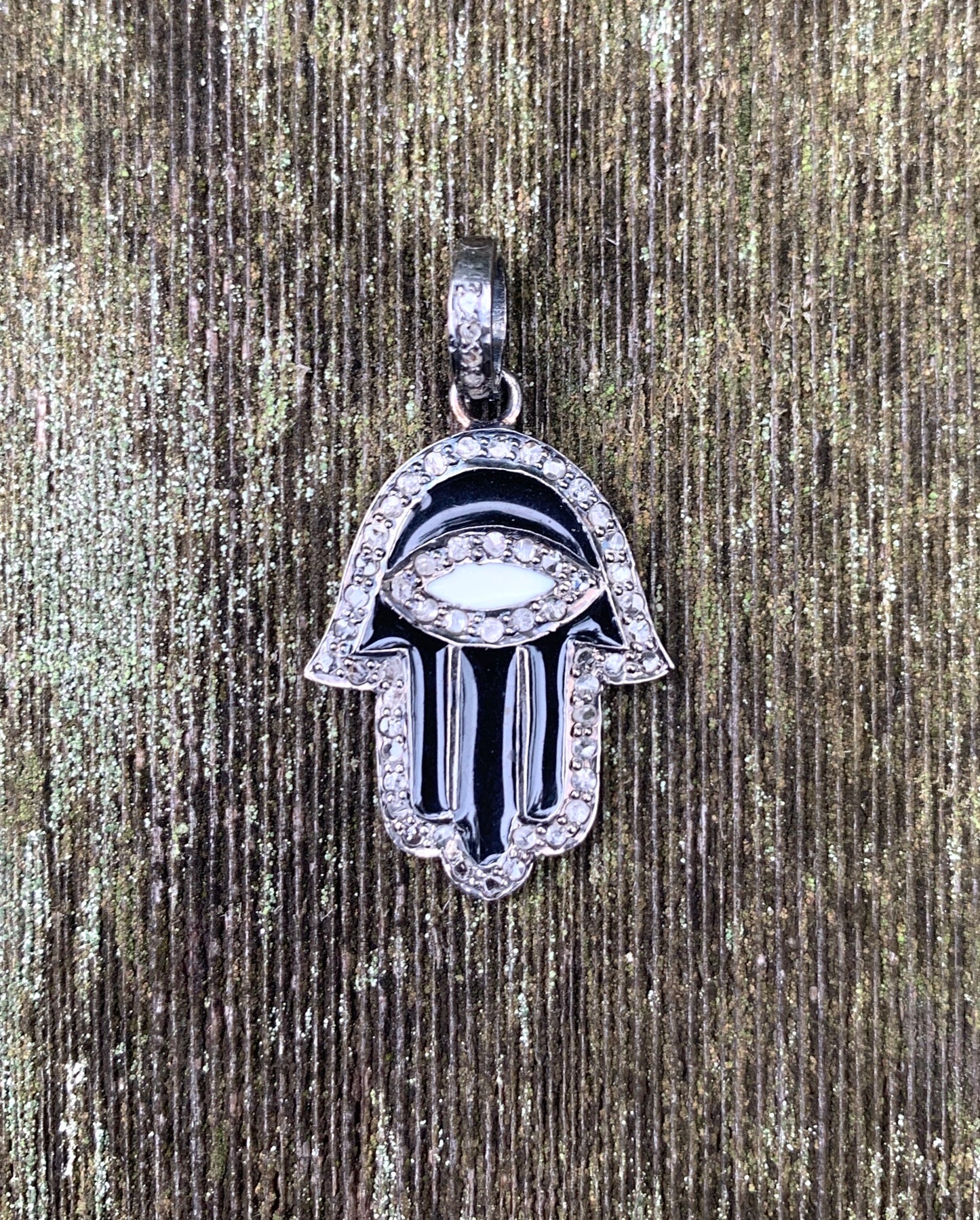 Enamel Hamsa Charm