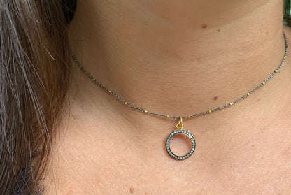 Diamond Open Circle Necklace