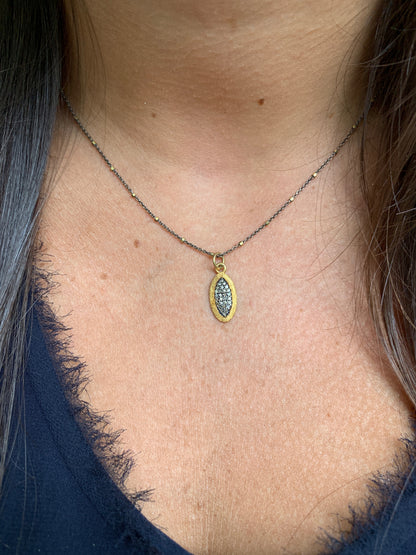 Gold Vermeil with Pavé Diamond Seed Pod Necklace