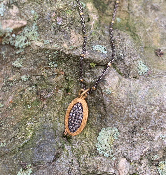 Gold Vermeil with Pavé Diamond Seed Pod Necklace
