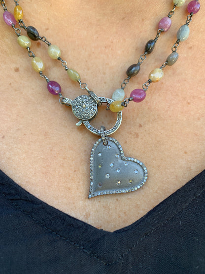 Heart Charm with Diamonds